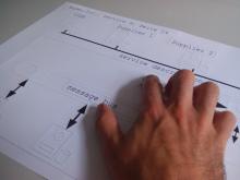 Hands reading a tactile graphic